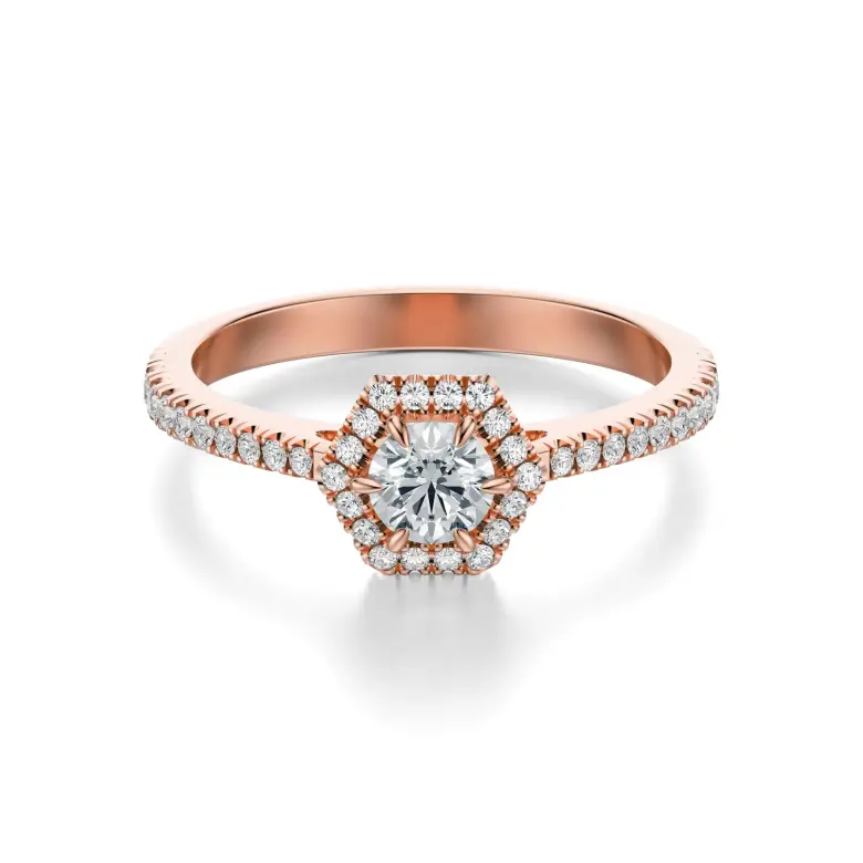 Pierścionek z różowego złota z diamentami AJPZ_076